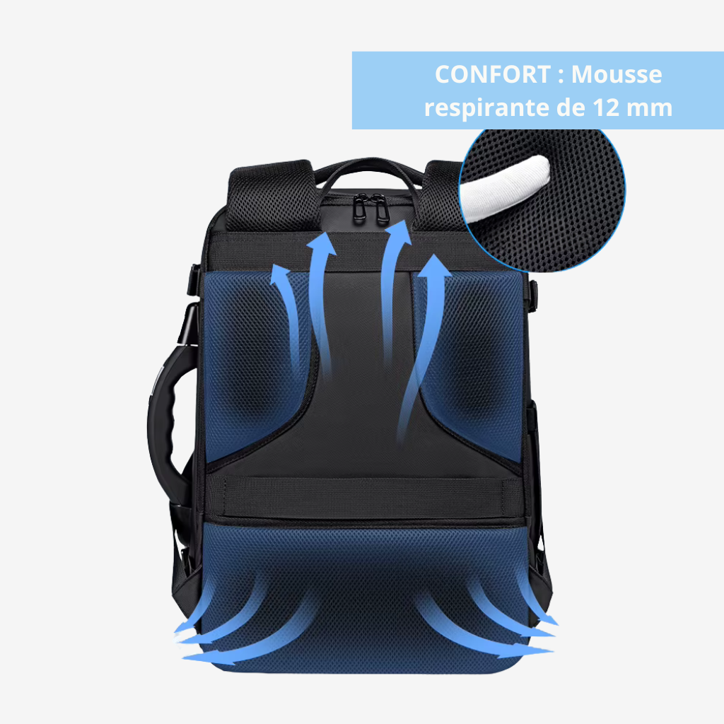 Rangement intérieur du sac cabine 55 litres