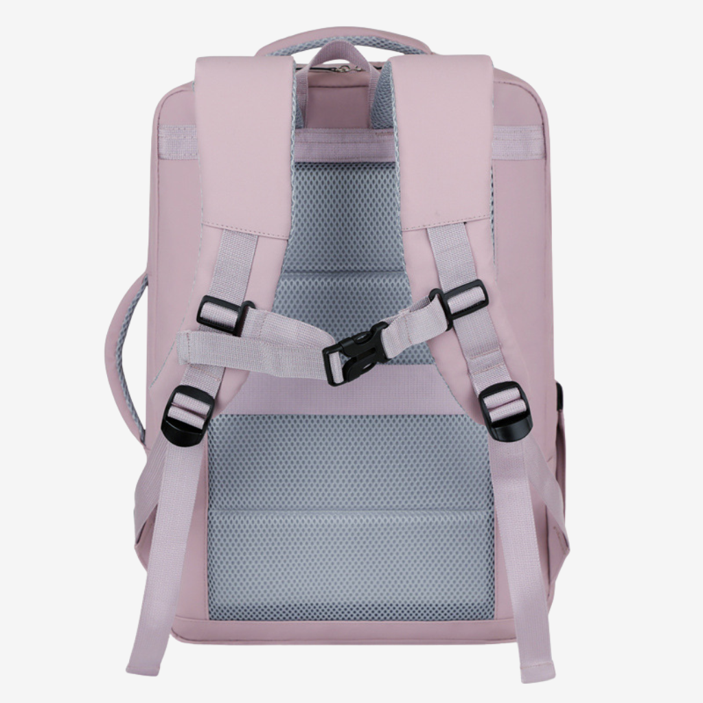 Sac à dos cabine glissé sous le siège d'avion