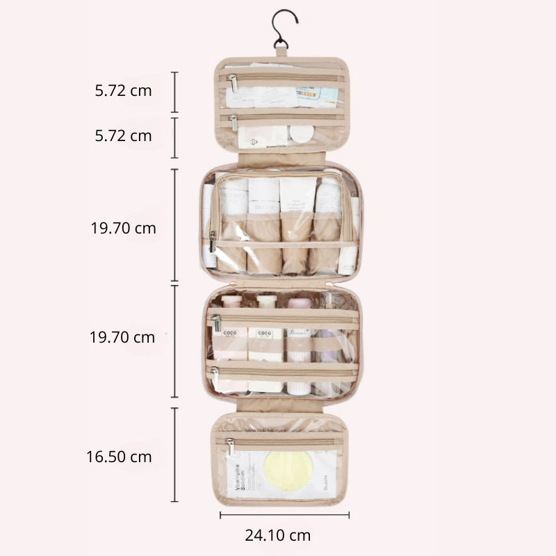 Vue de face de la grande trousse de toilette