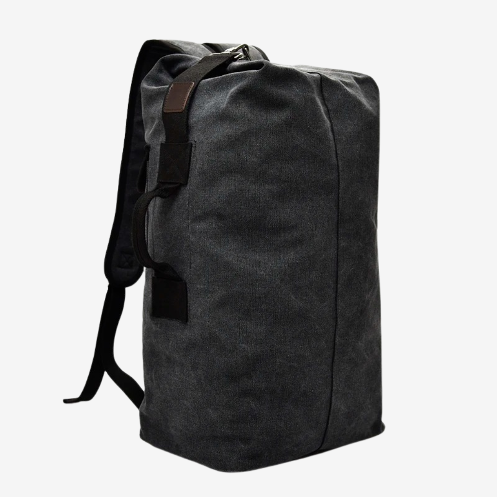 Coloris sable, vert et noir du sac de voyage