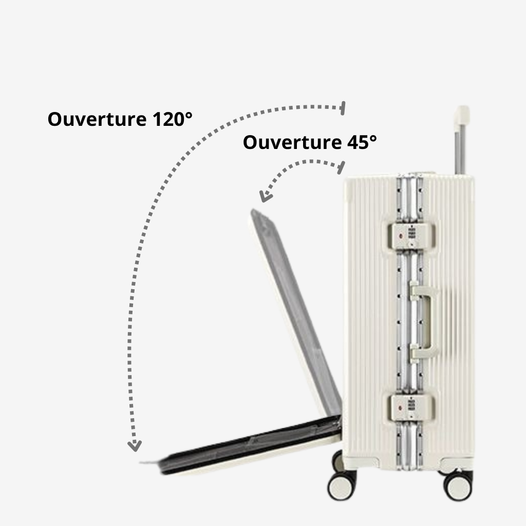 Coque rigide renforcée de la valise cabine, vue de profil