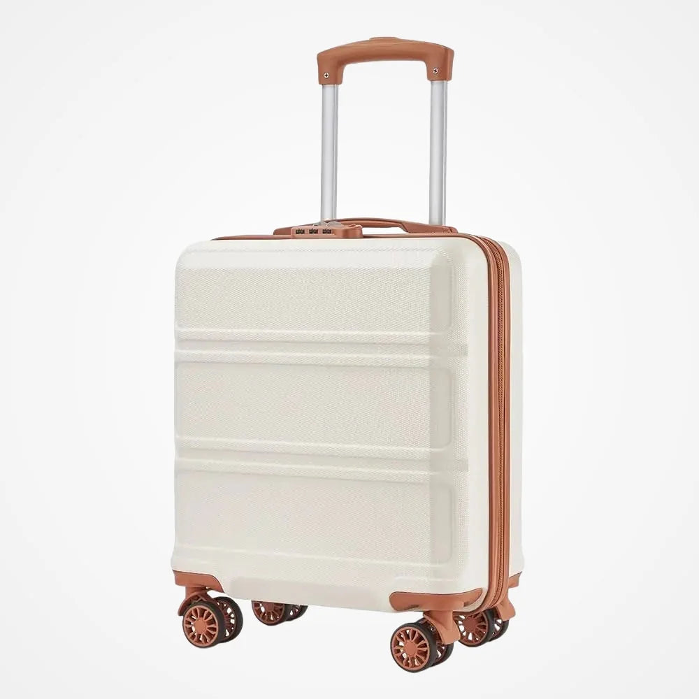 Valise cabine rigide 45x36x20 cm beige vue de face