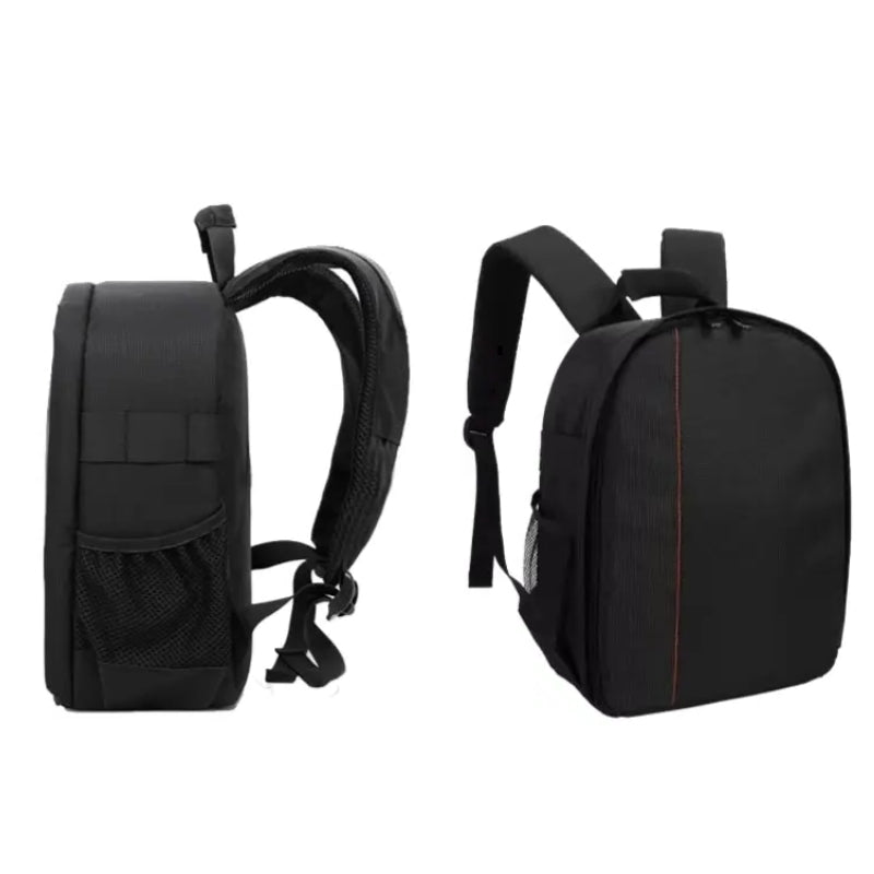 Sac à dos photo présenté en rouge et gris