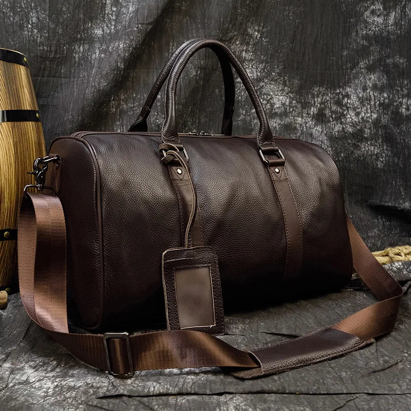 Intérieur du sac de voyage en cuir