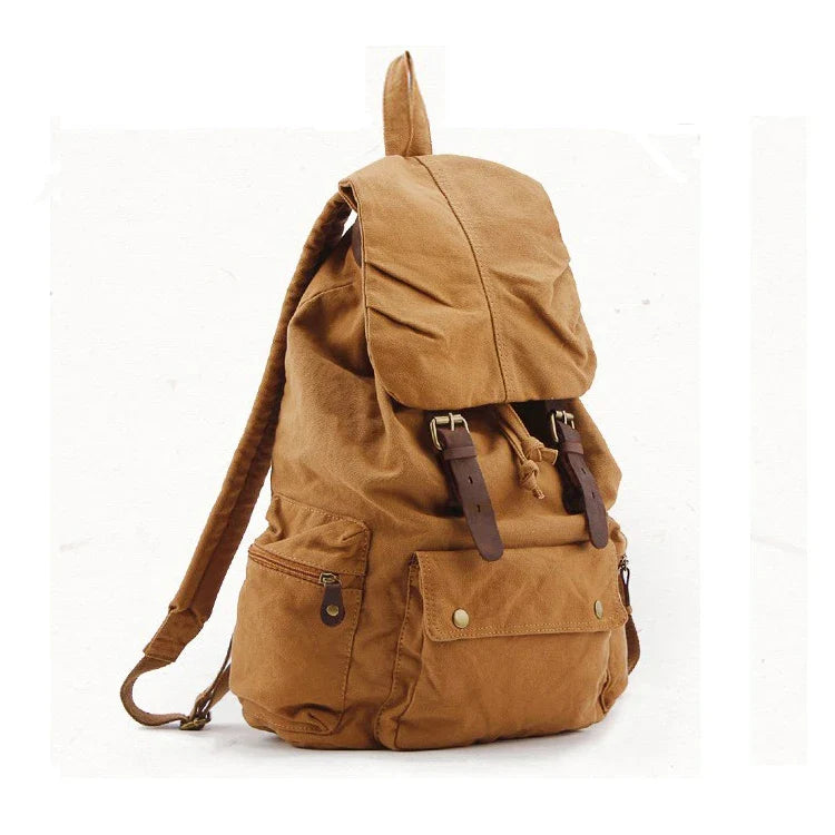 Détail de la toile et du cuir du sac cabine