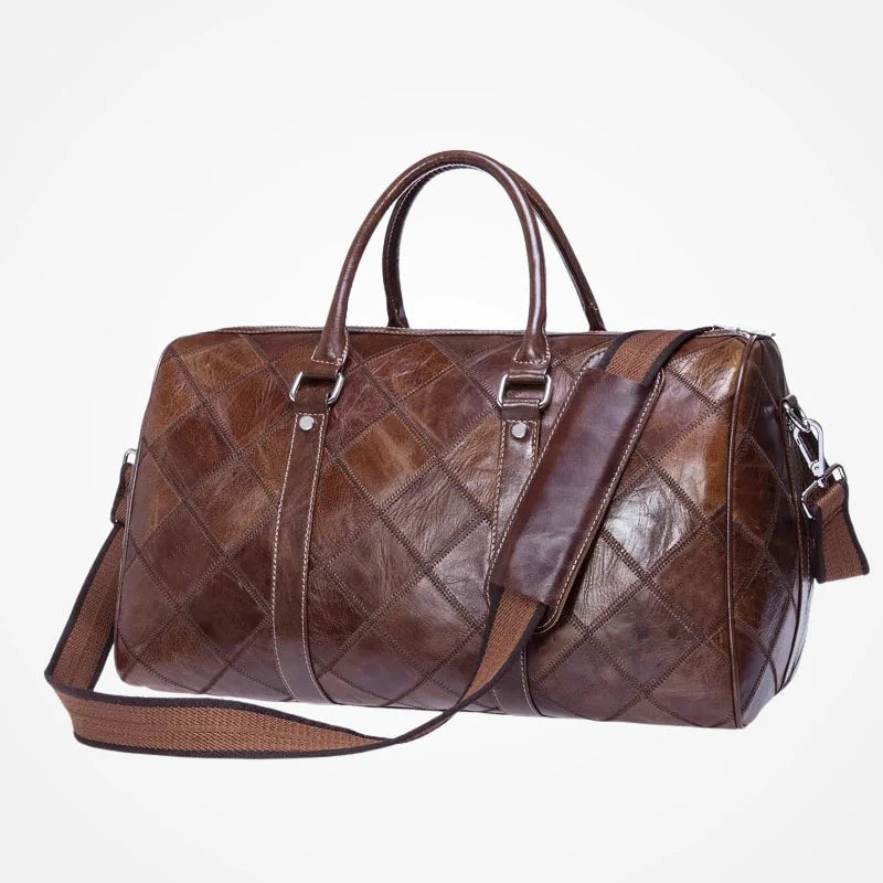 Sac de voyage homme en cuir véritable style vintage vue principale