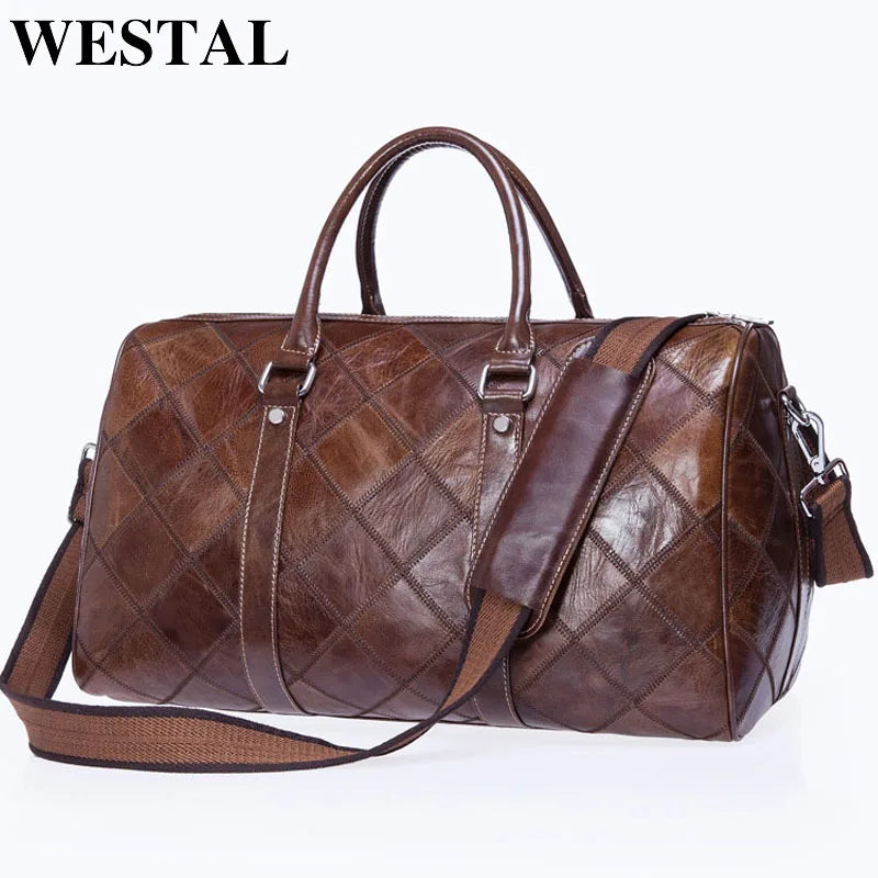 Intérieur et poches du sac de voyage en cuir