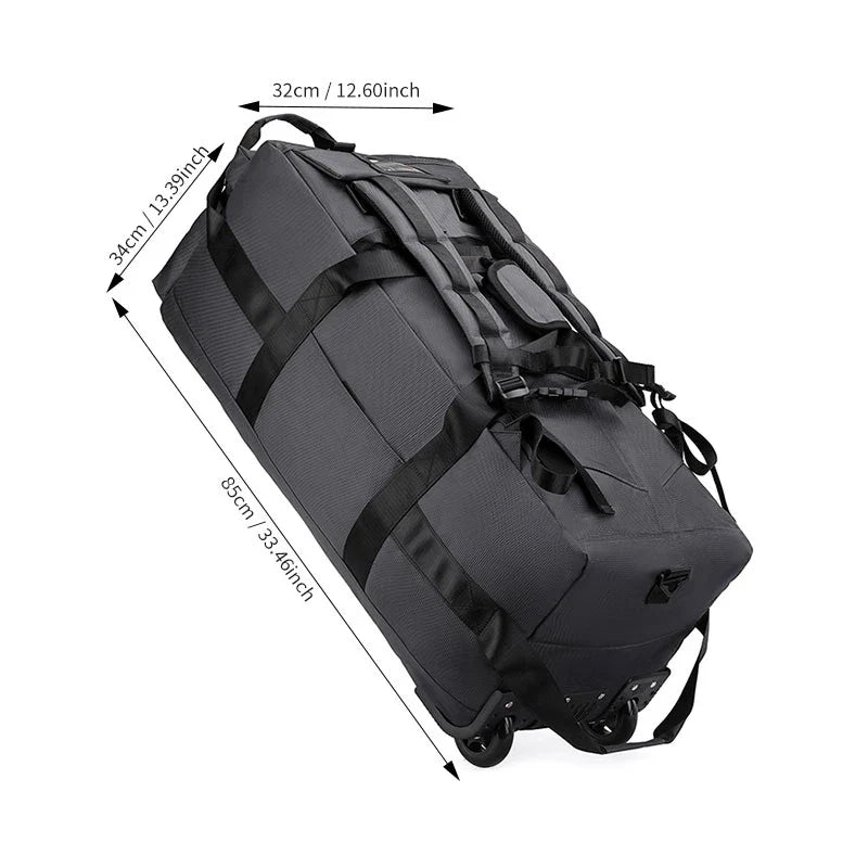 Sac de voyage à roulettes tracté en déplacement