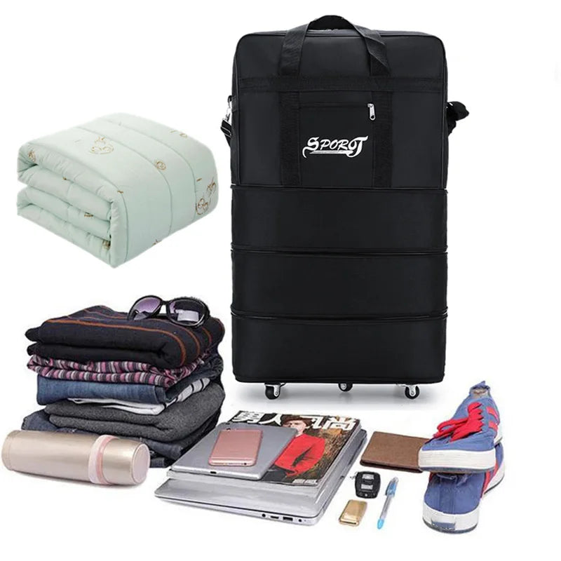 Roulettes multidirectionnelles de la valise extensible