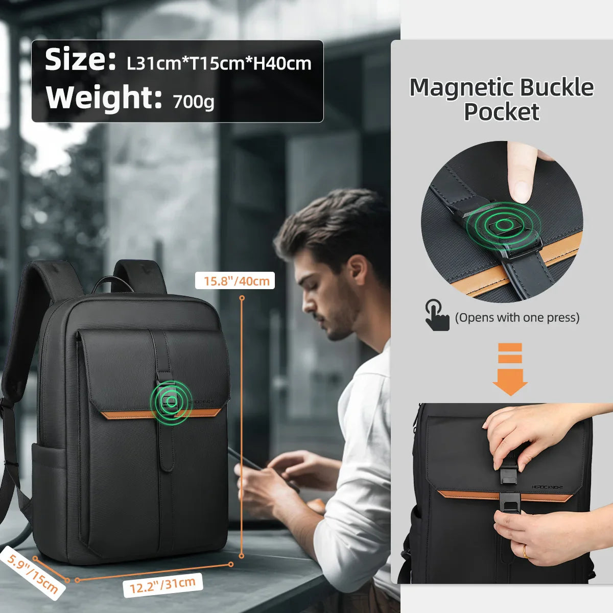Coloris disponibles du sac à dos business