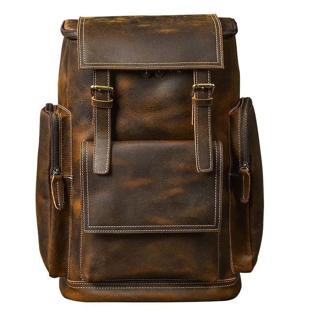 Sac à dos vintage en cuir de vachette vue principale