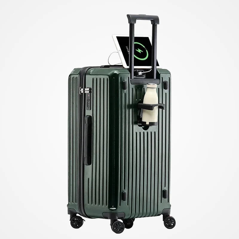 Valise de soute rigide verte taille L