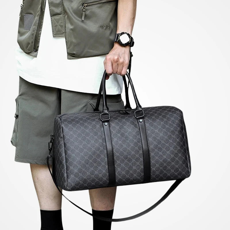 Compartiment principal du sac de voyage en cuir PU