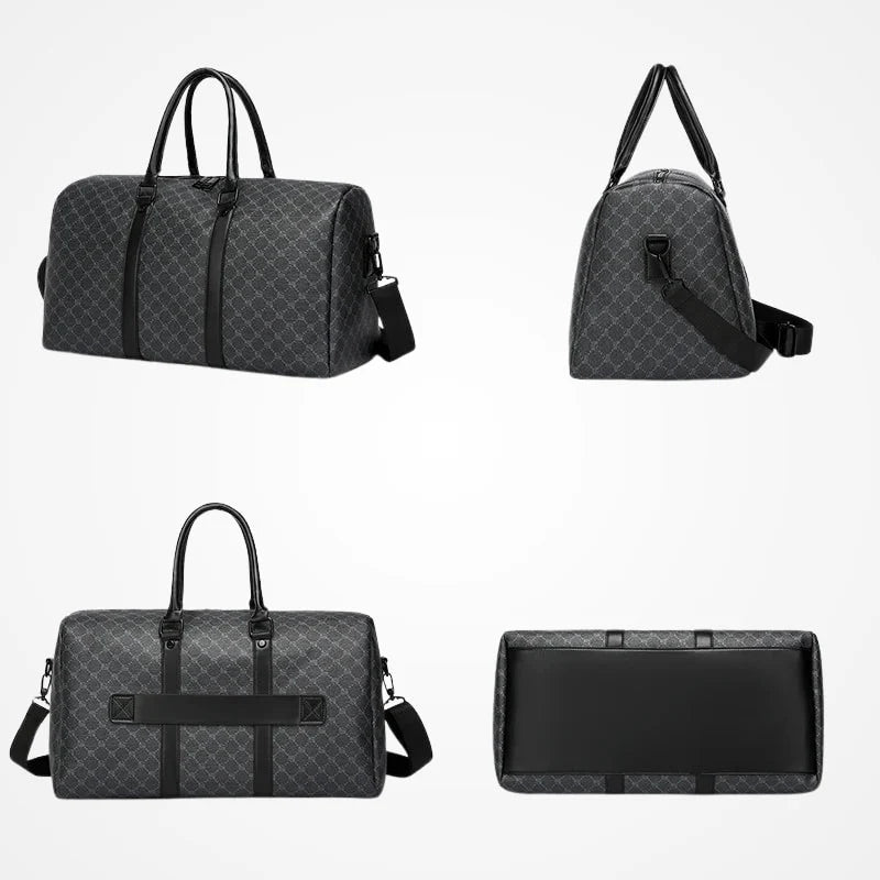 Détail du motif imprimé du sac week-end homme