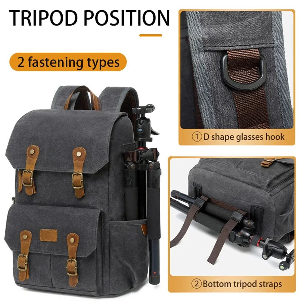 Détail de la toile imperméable du sac photo