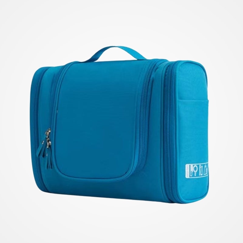 Compartiments zippés et poches en filet de la trousse à suspendre