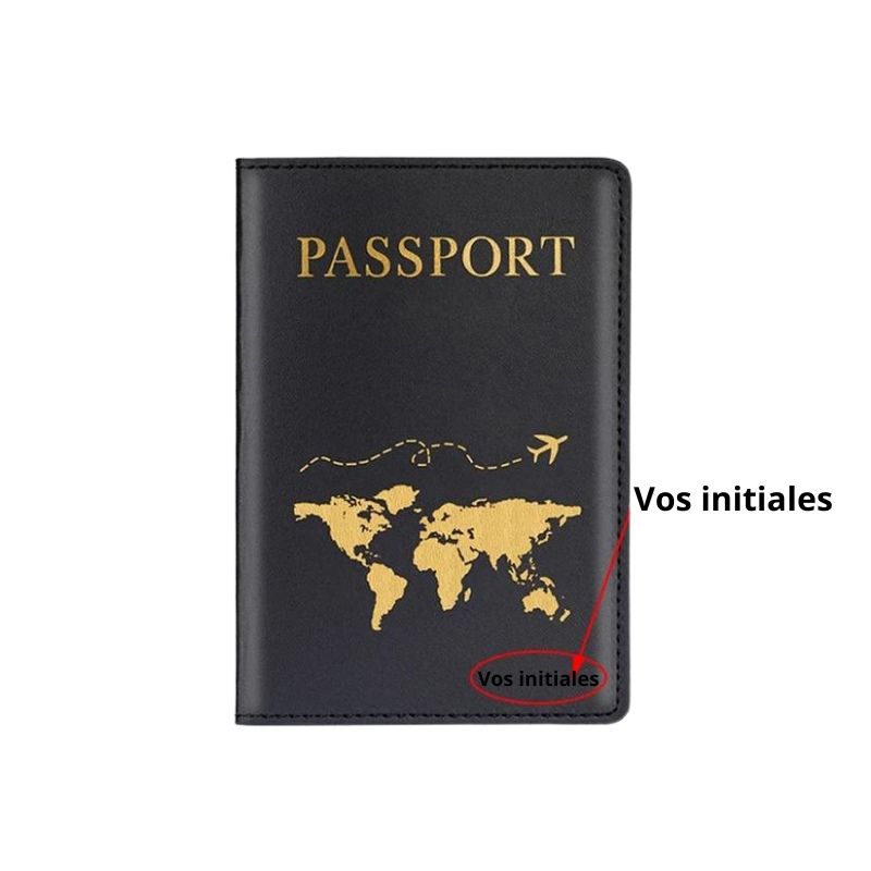 Étui passeport personnalisable avec initiales