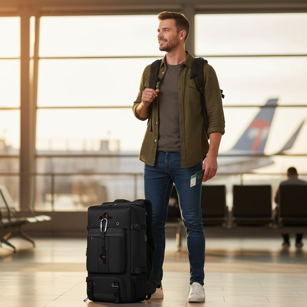 Sac à dos 60 L porté en voyage