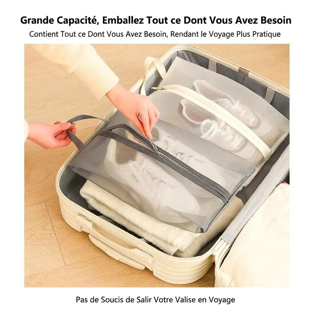 Panneau en maille aérée du sac à chaussures