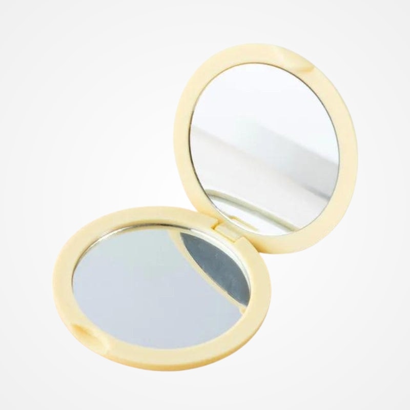 Miroir de poche double face pour retouches maquillage