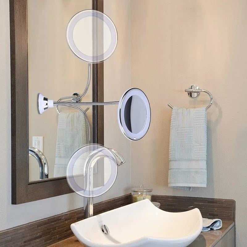 Fixation par ventouse du miroir grossissant