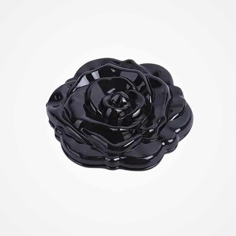 Miroir de poche pliant en forme de rose, vue fermée