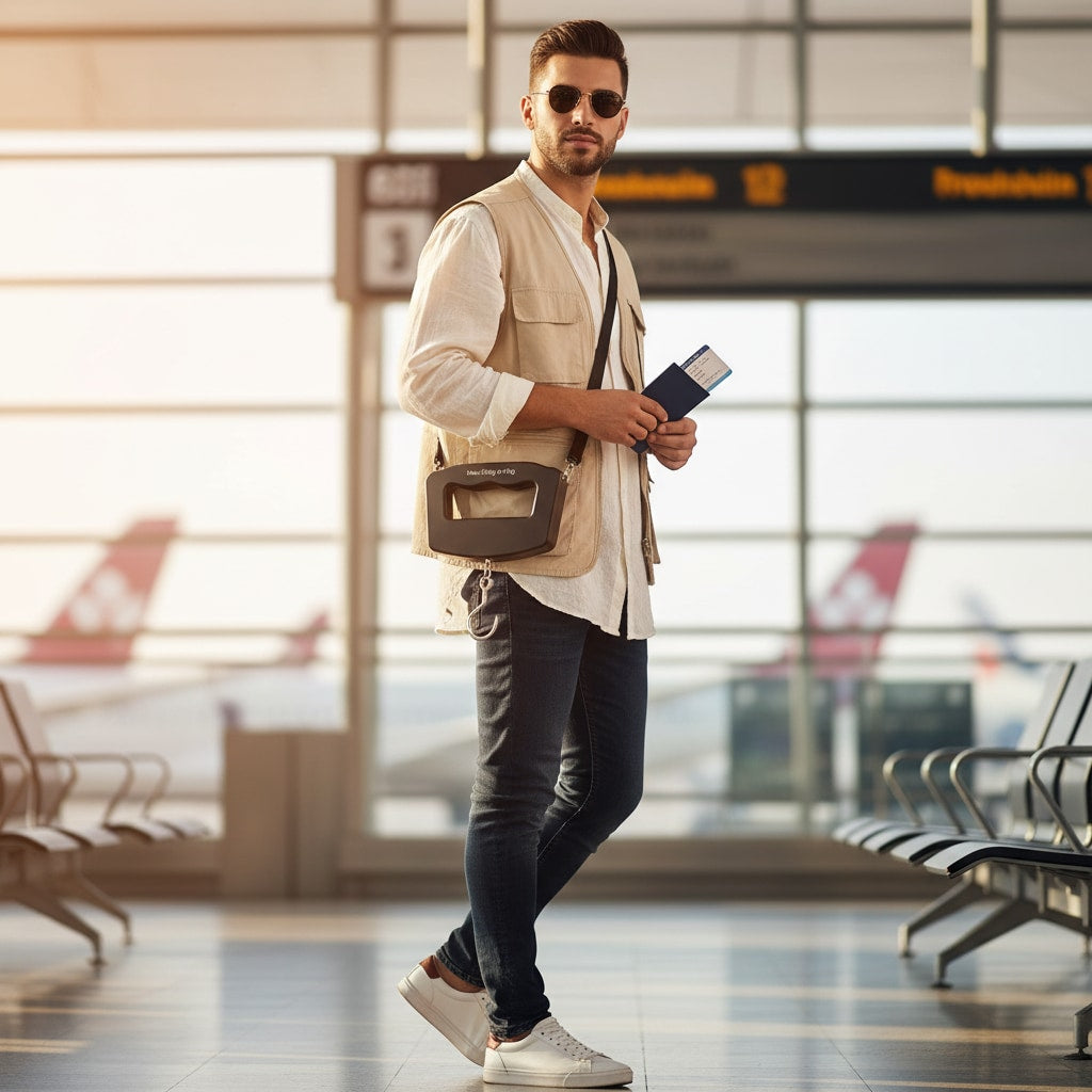 Pèse-bagage numérique utilisé pour peser une valise