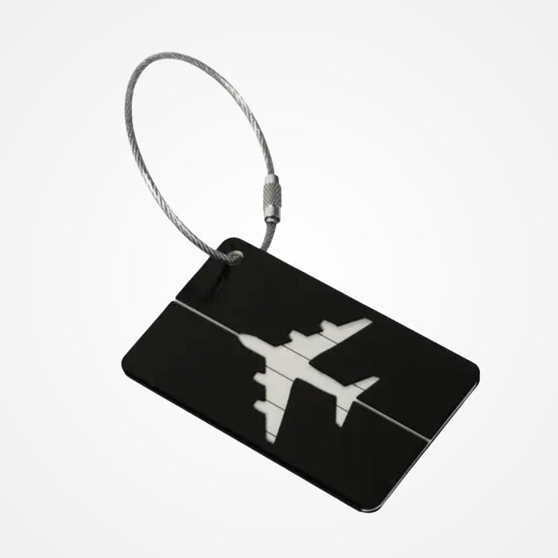 Porte-étiquette métal avec motif avion