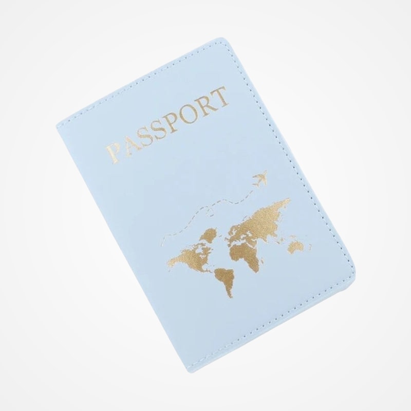 Étui passeport en liège ouvert avec emplacements intérieurs