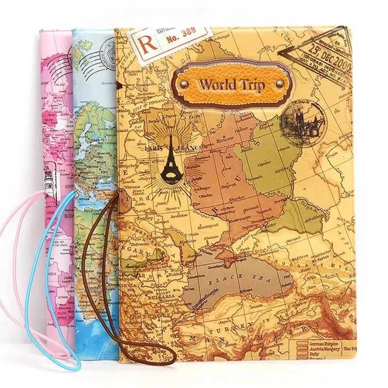 Coloris disponibles du protège-passeport carte du monde