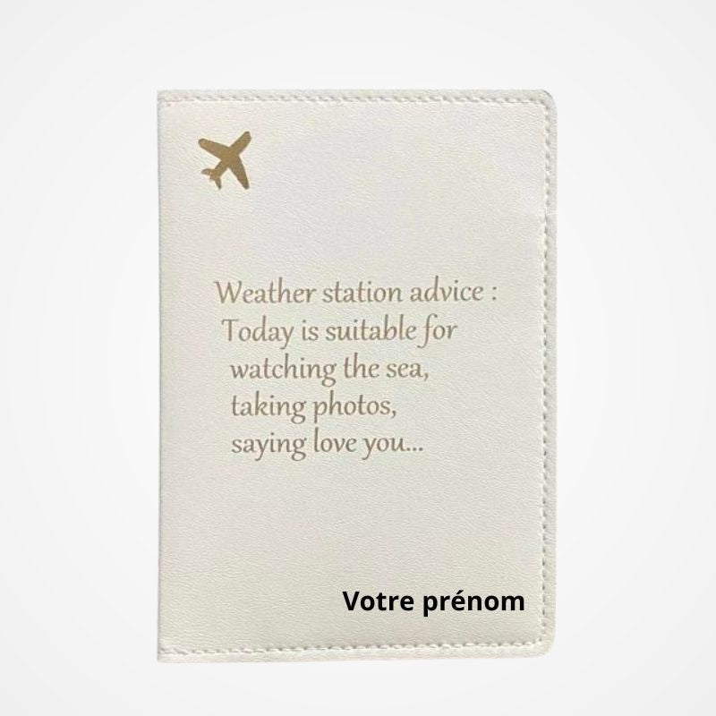 Protège-passeport à motif carte du monde en situation de voyage