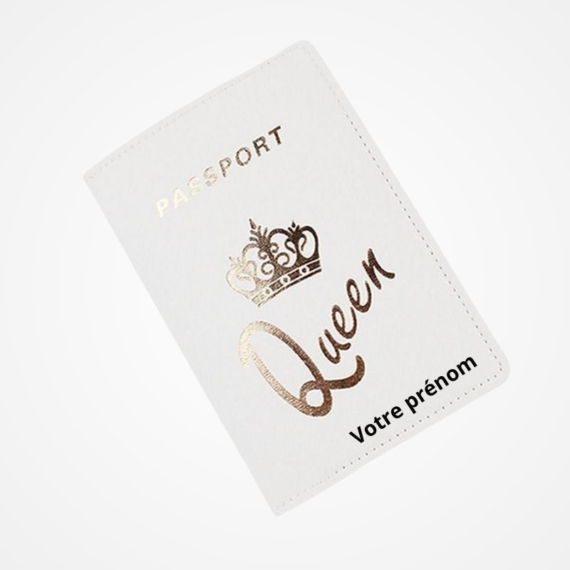 Protège-passeport ouvert avec passeport inséré