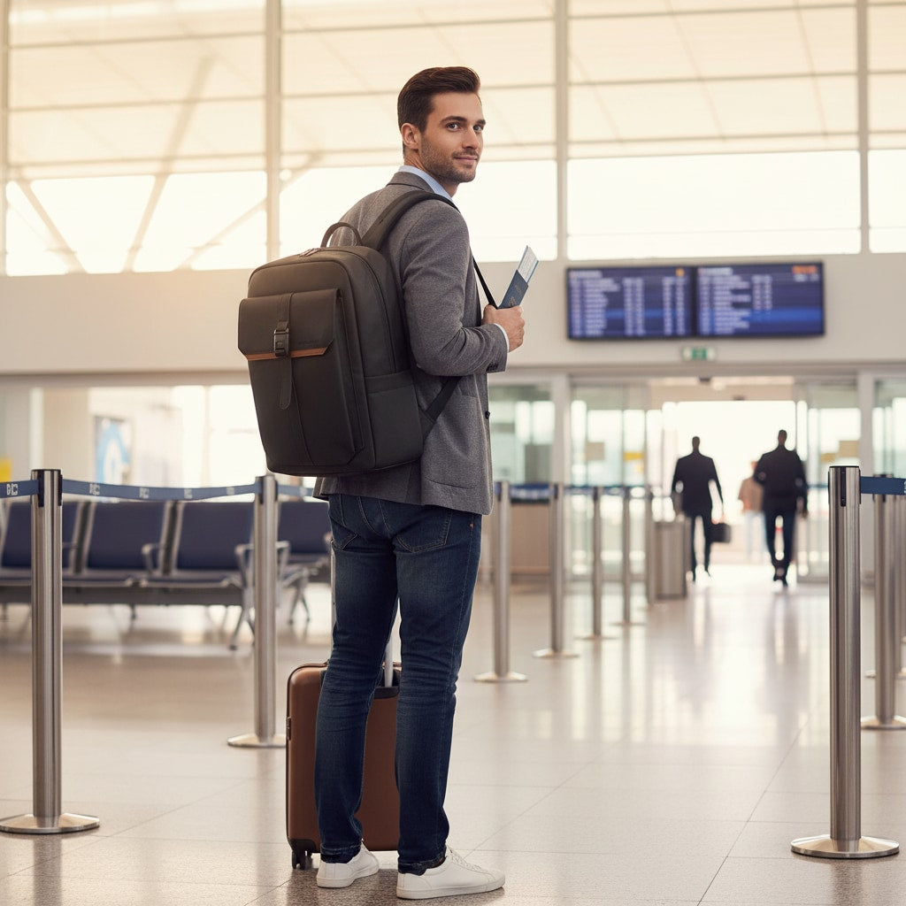 Sac à dos business porté en déplacement