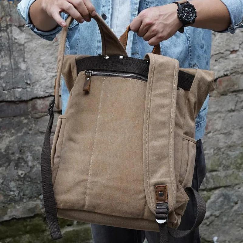 Sac à dos toile vintage coloris alternatif