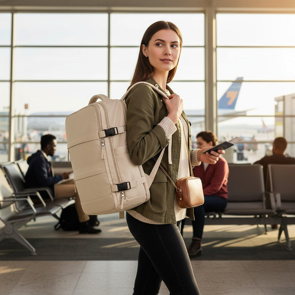 Sac à dos femme porté en voyage
