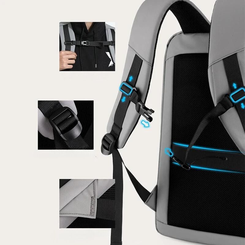 Coloris blanc et noir du sac à dos rigide