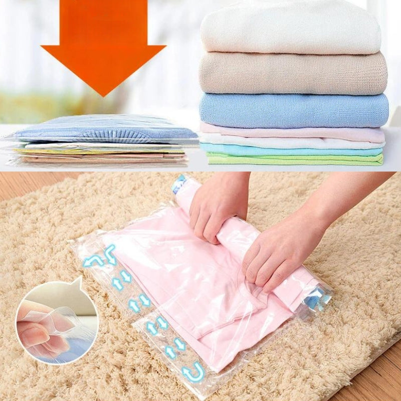 Démonstration de compression par roulage sans aspirateur