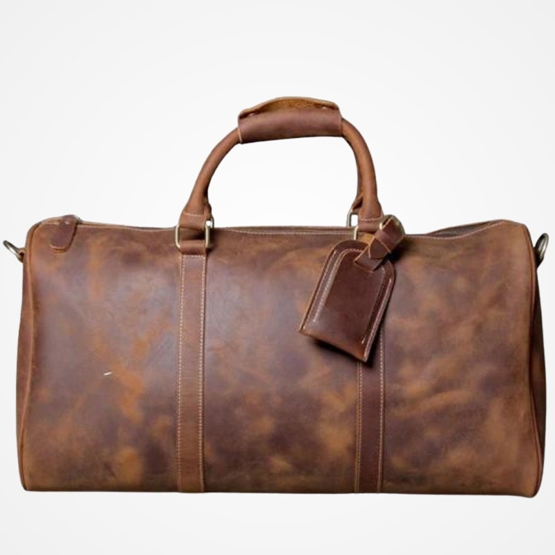 Détail du cuir et des coutures du sac