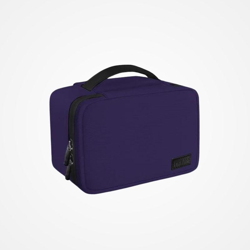Coloris noir et violet de la trousse à maquillage