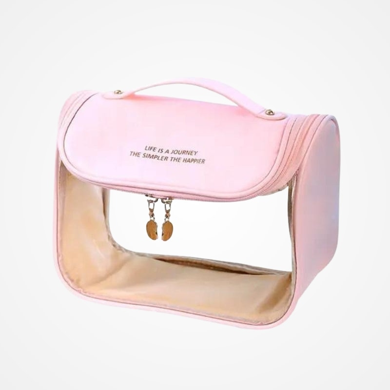 Trousse de toilette transparente imperméable avec produits visibles