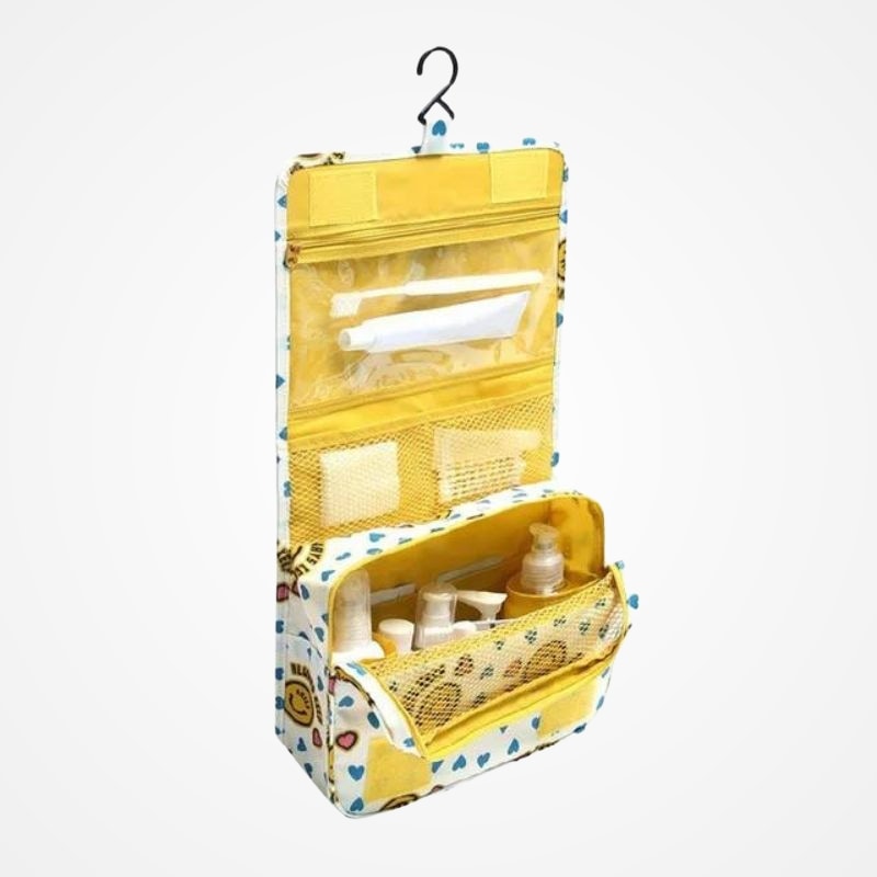 Détail du motif et de la fermeture zippée de la trousse