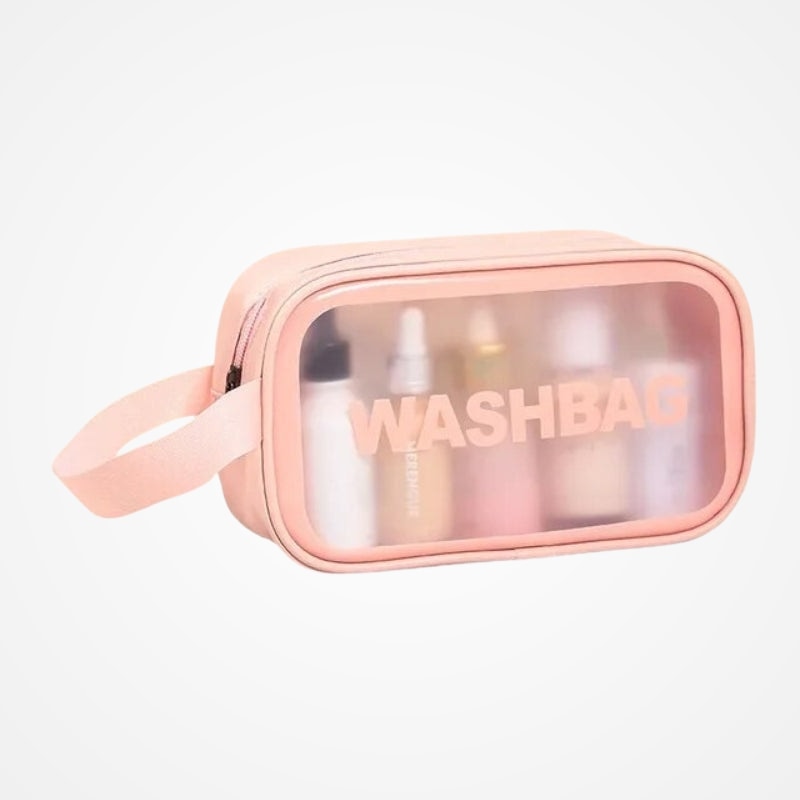 Détail de la fermeture éclair de la trousse transparente