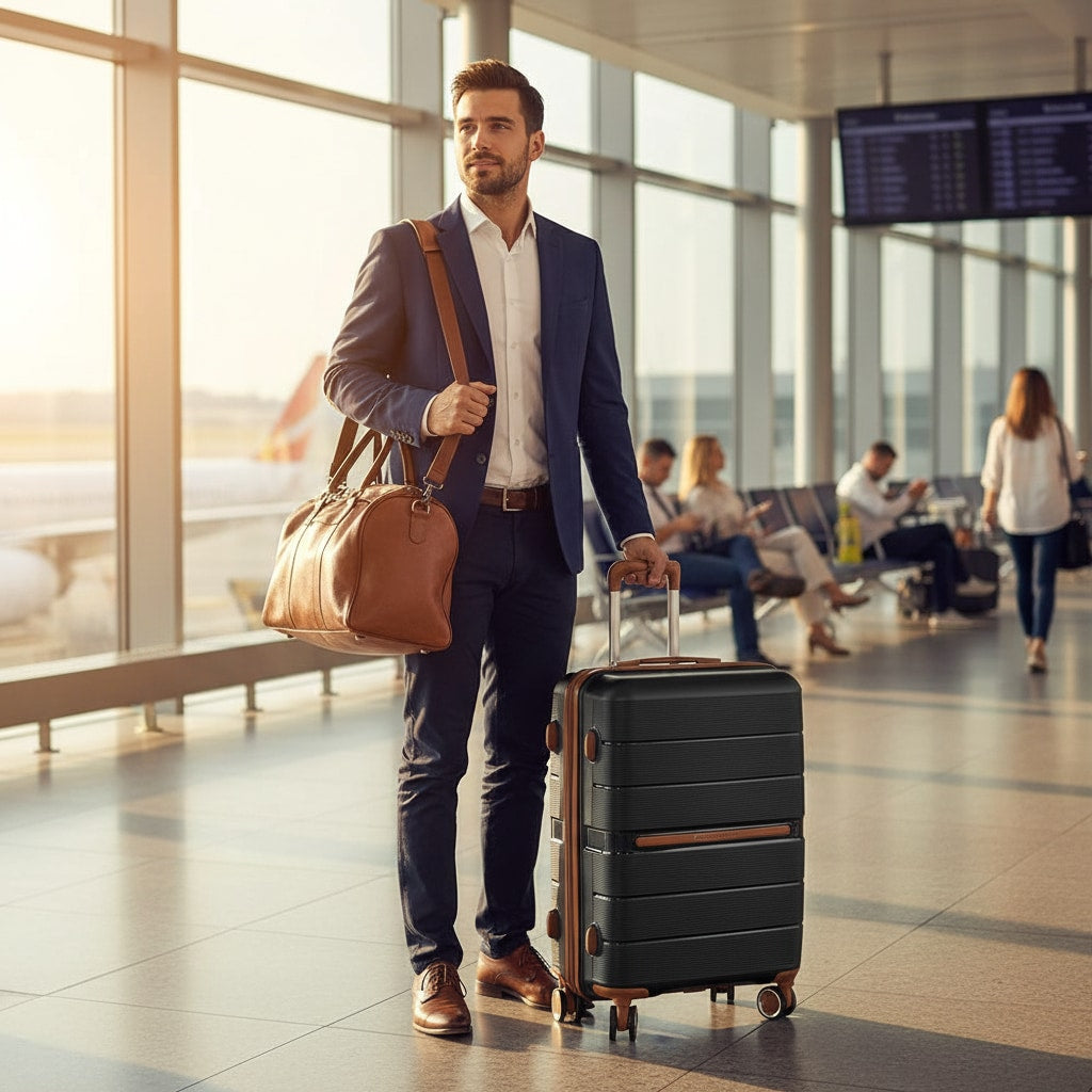 Valise soute grand format en situation de voyage