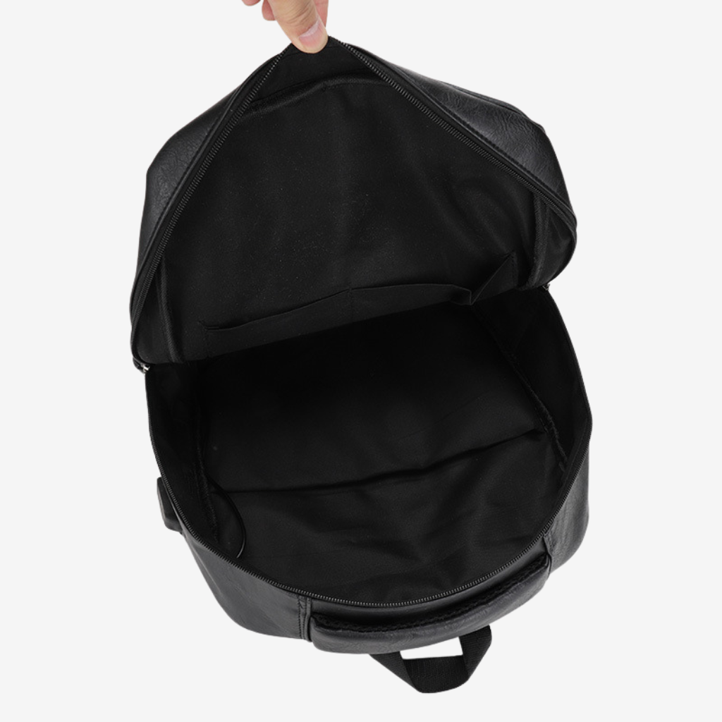 Détail du simili cuir du sac à dos cabine
