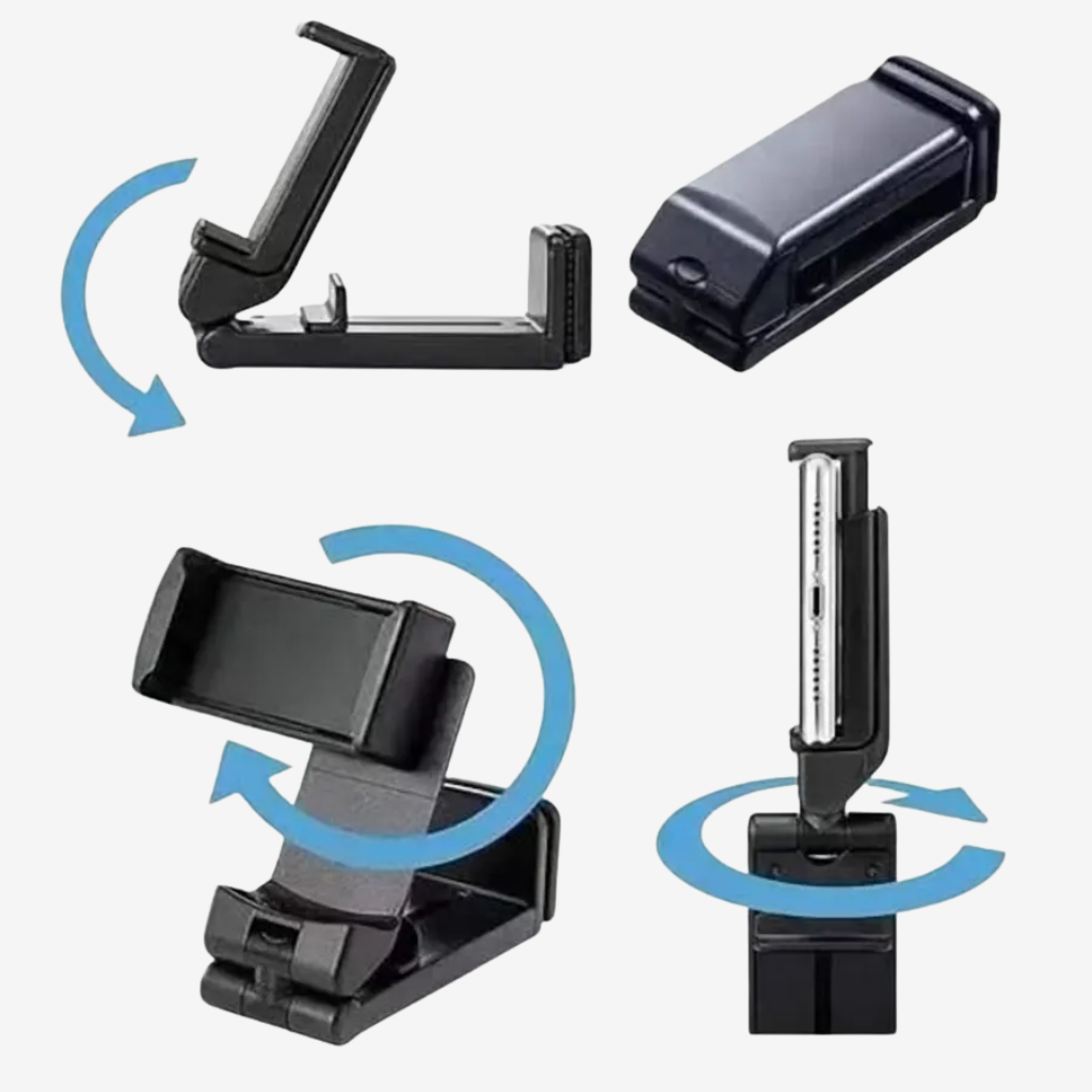 Corsaire — Support Téléphone de Voyage Pliable 360°, mise en situation en voyage