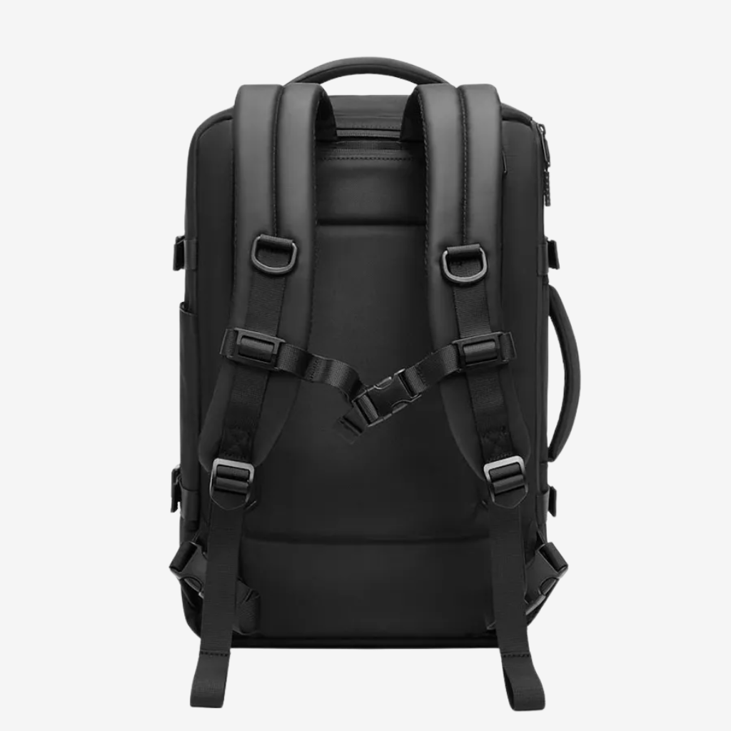 Sac à dos compressible porté en déplacement