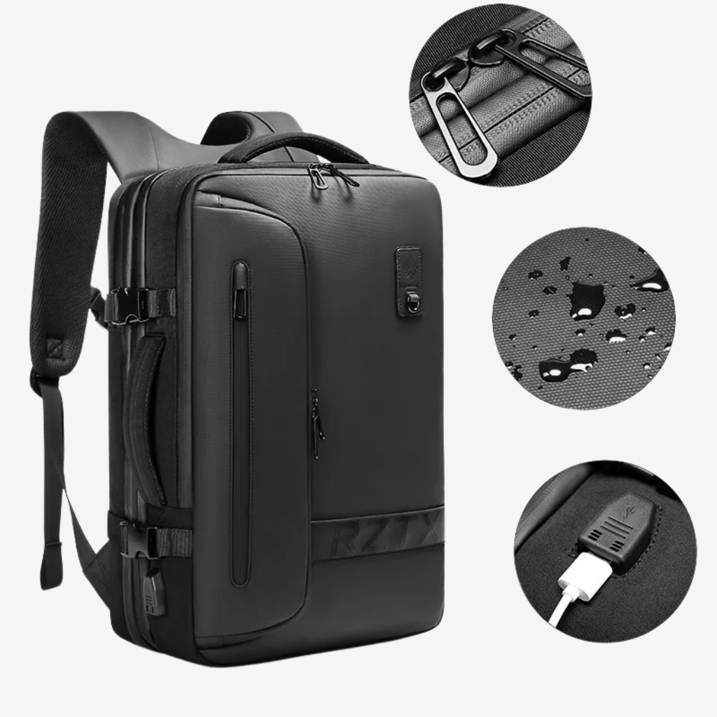 Sac de voyage à compression porté en déplacement