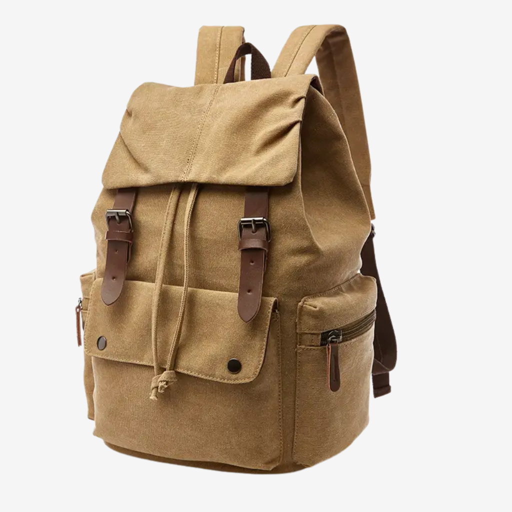 Détail des finitions du sac à dos cabine vintage
