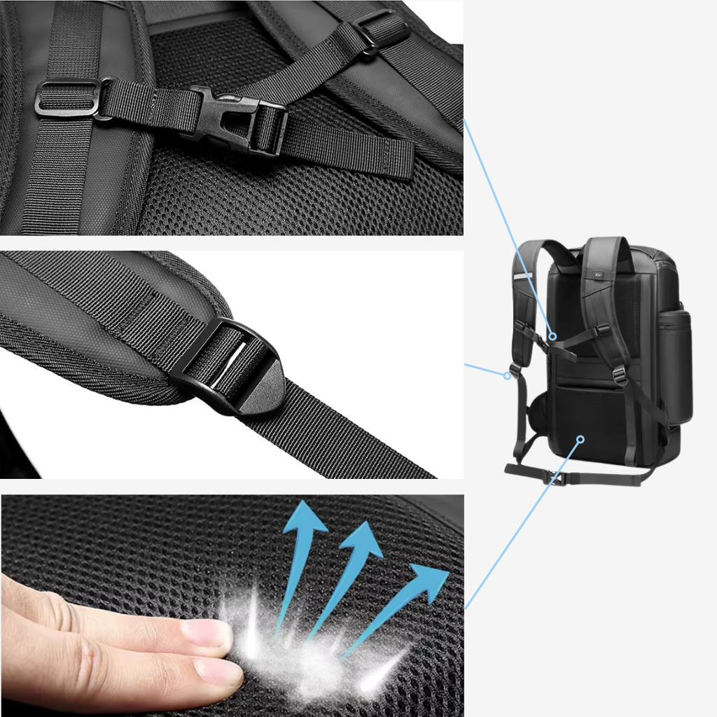 Compartiments intérieurs du bagage cabine grand volume