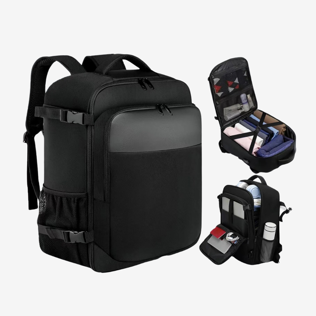 Sac à dos cabine ouvert façon valise avec rangements